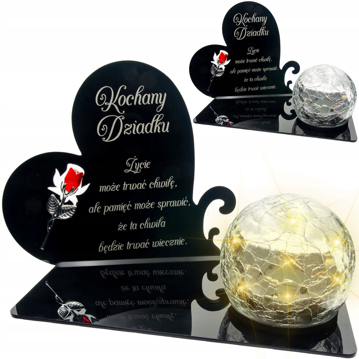 Zonne-LED Graflicht met 'Lieve Opa' Inscriptie - Herdenkingslicht