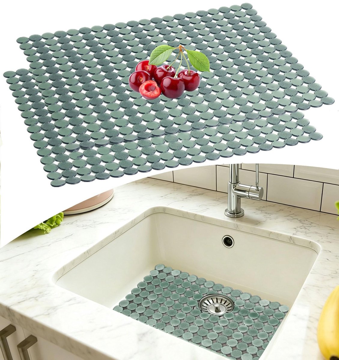 Omgoods - Set van 2 Antislip Afvoerbeschermers voor Keuken en Badkamer