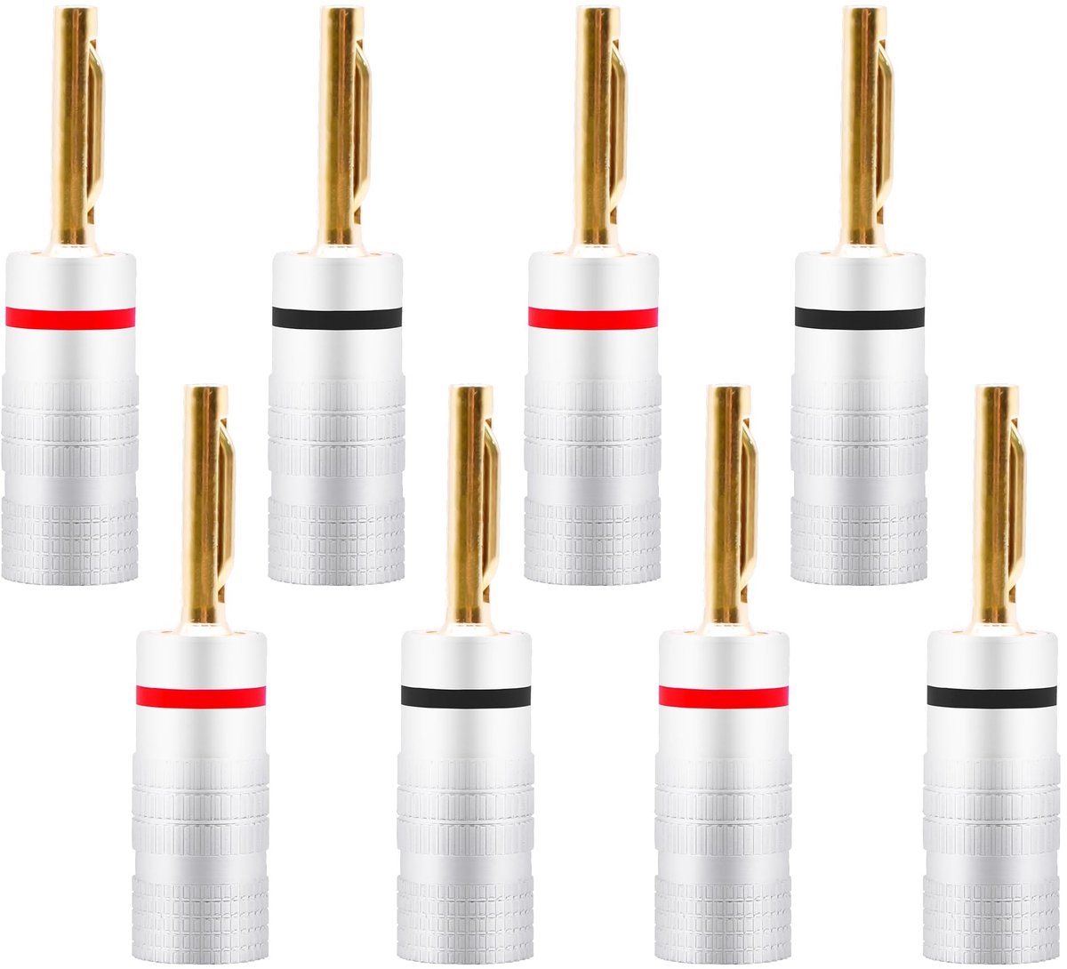 Omgoods - 8 Stuks Gold Plated Banana Pin Speaker Connectors