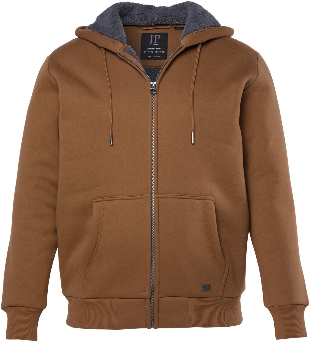 JP 1880 - Heren - JP 1880 hoodie-jack outdoor trainingsjasje capuchon rits - Cacaobruin - Maat 5XL