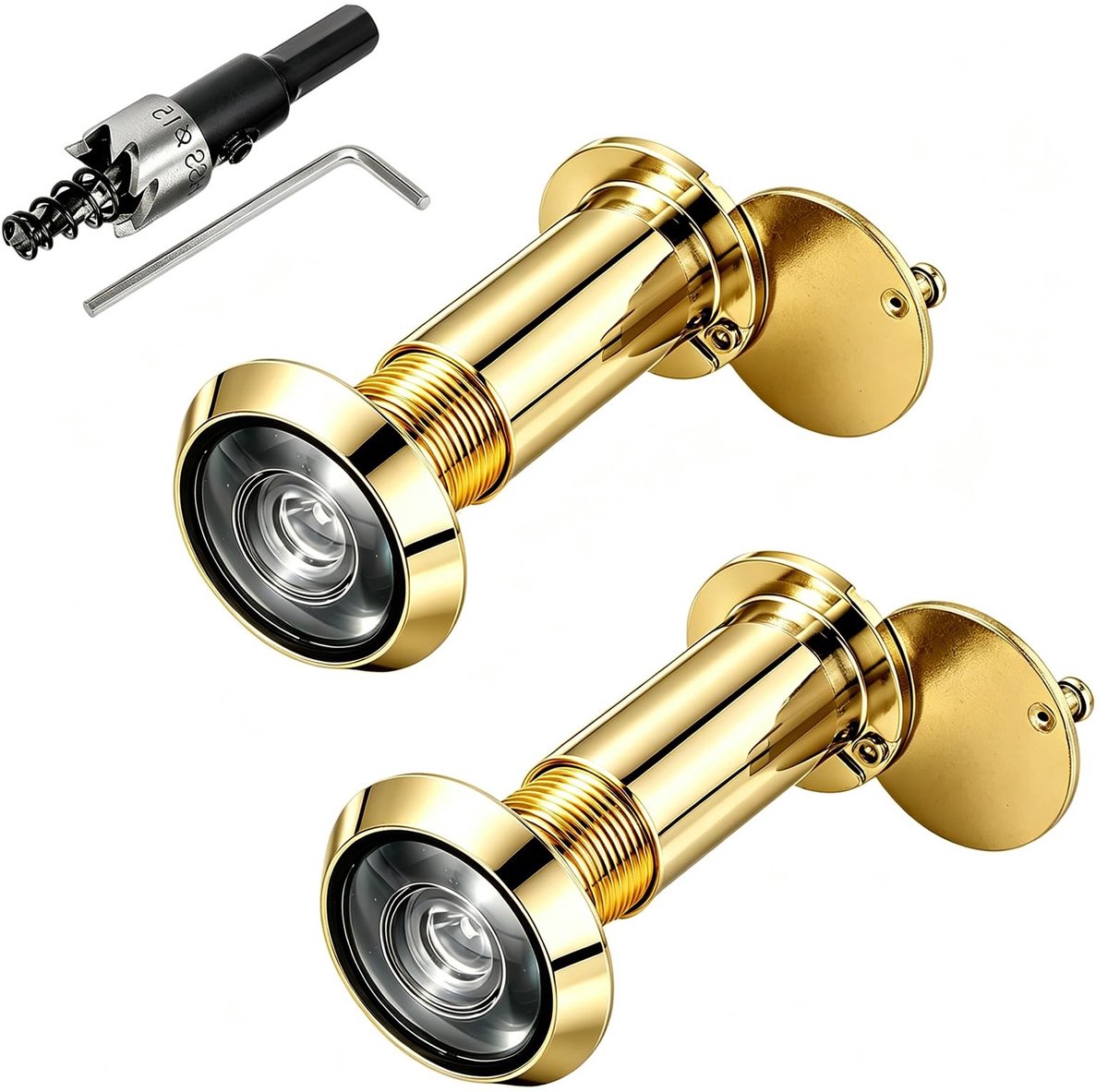 Omgoods - Set van 2 Deurspionnen met Inkijkbescherming en 220° Gezichtsveld