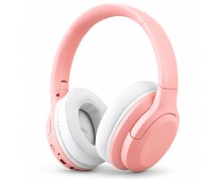 WiseQ ANC Kinderkoptelefoon – Roze Draadloze Koptelefoon Meisje – Active Noise Cancelling – 35u Bluetooth en Microfoon – Incl. 100+ Stickers