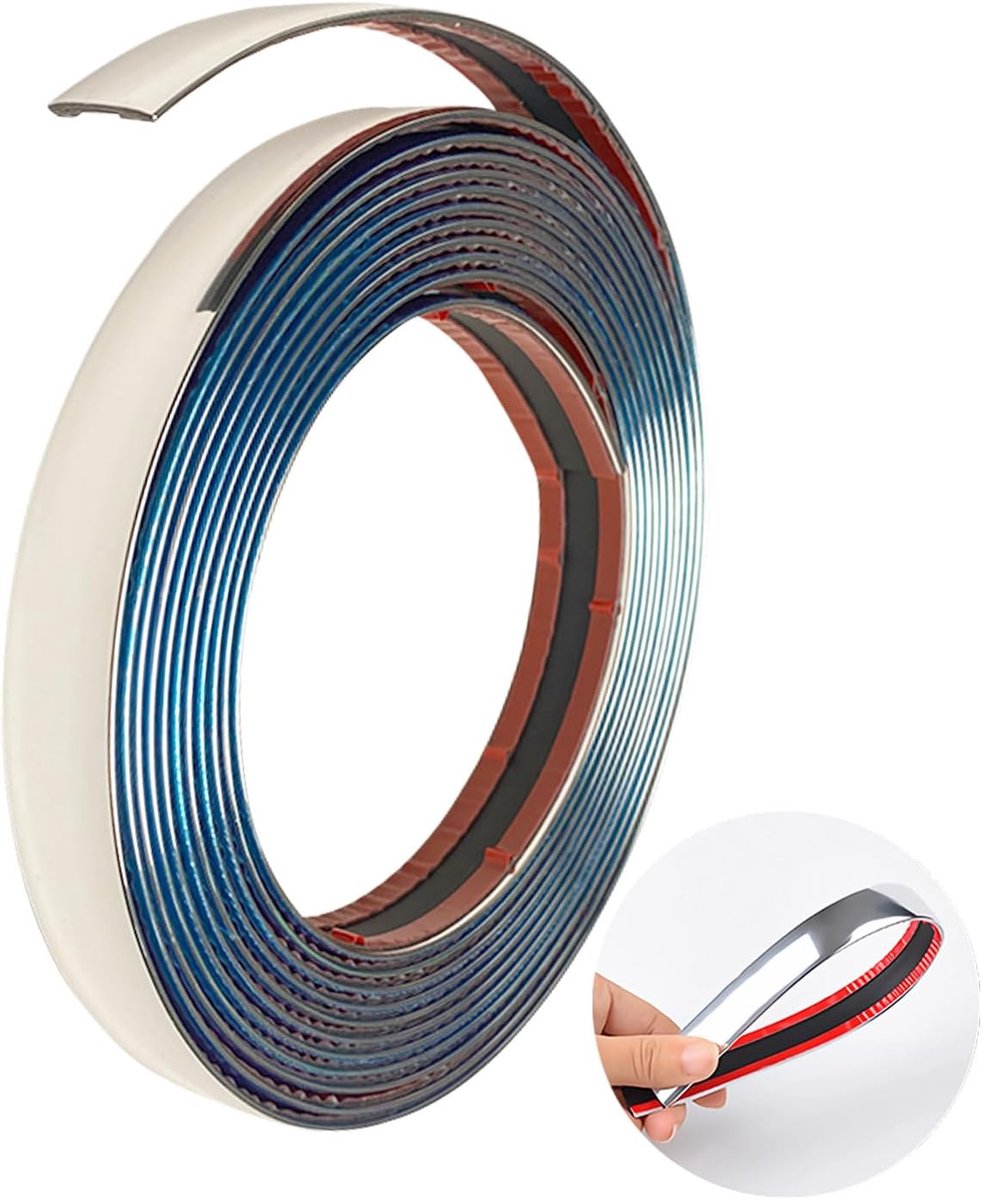 Sierstrip Auto 20mm x 5 m Chroomstrip Sierstrips Zelfklevende Universele Chromen Sierstrip Voor Carrosserie Raambuitendecoratie
