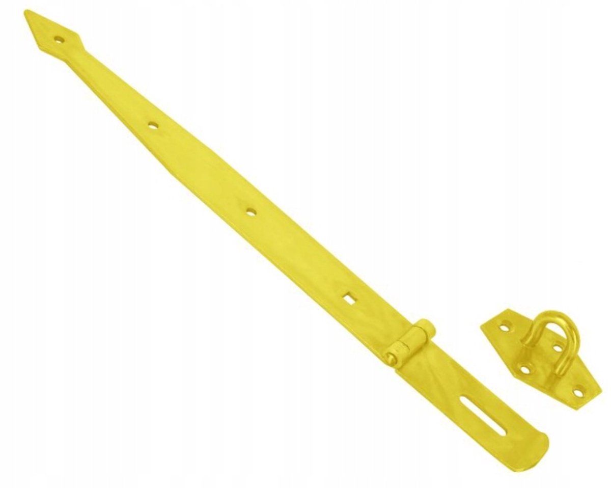 Marktdeurscharnier met slot - 300 mm geel gegalvaniseerd