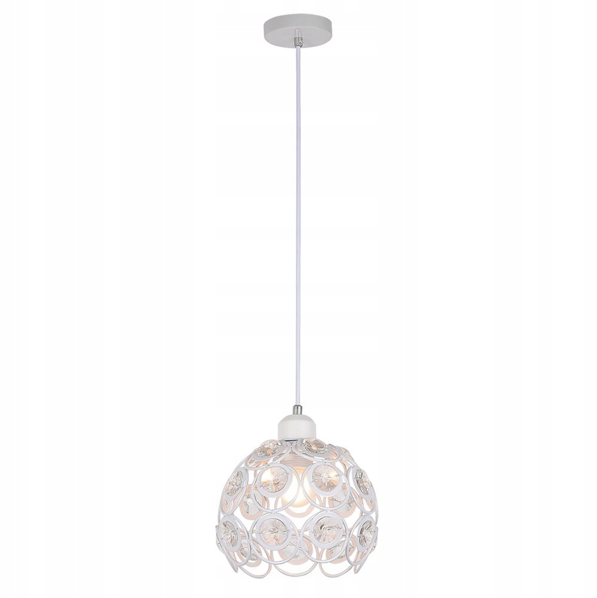 Florence Hanglamp Kristal Wit E27 Ø19cm - Elegant en Stijlvol