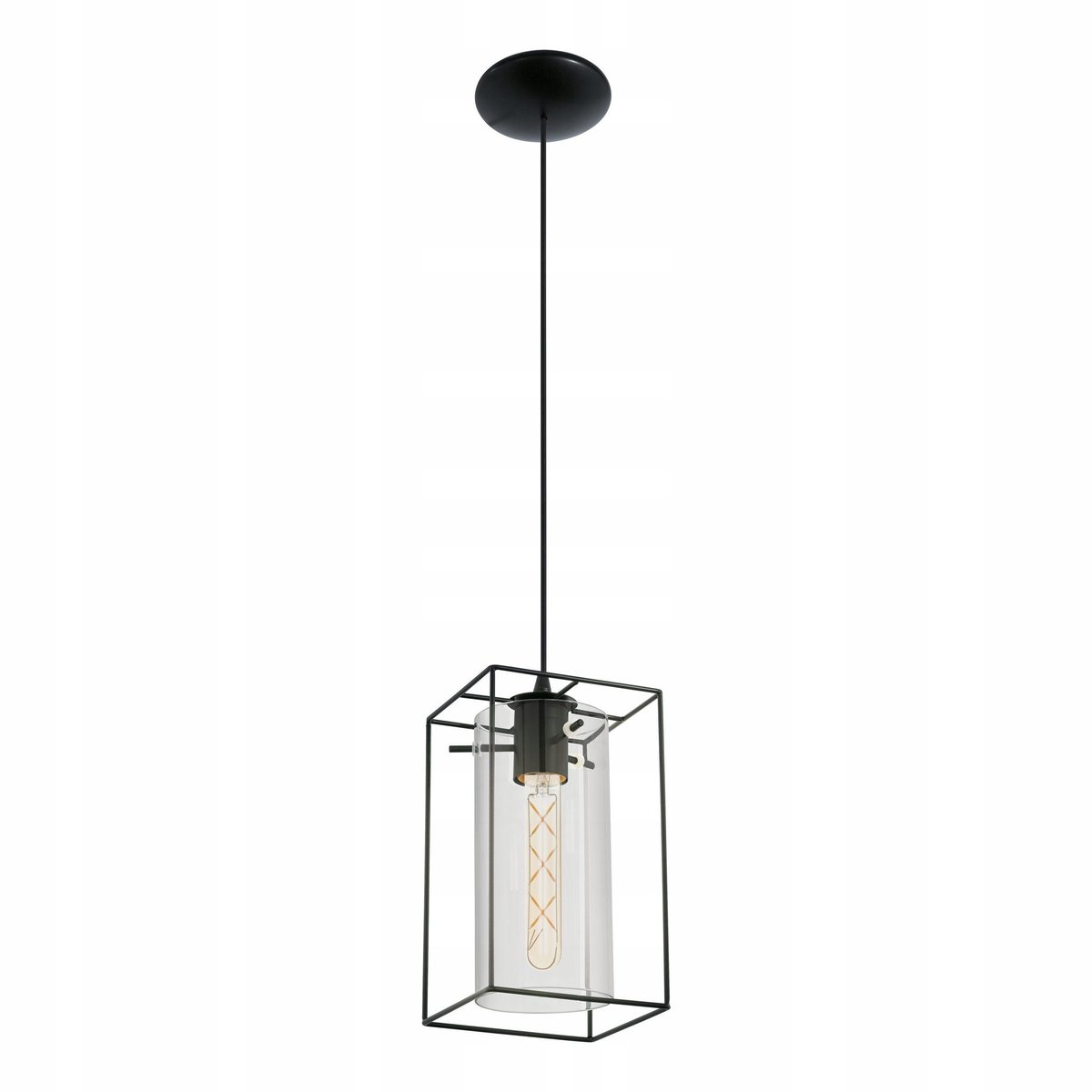 Moderne Hanglamp Zwart Metaal & Glas E27 110cm