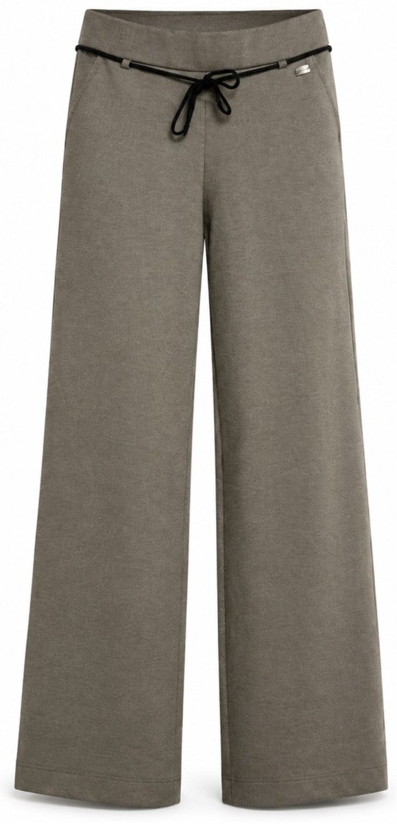 TQ Amsterdam beige dames broek   Straight fit   Steekzakken   Gemeleerd patroon   Elastische boord   Regular waist Beige XS