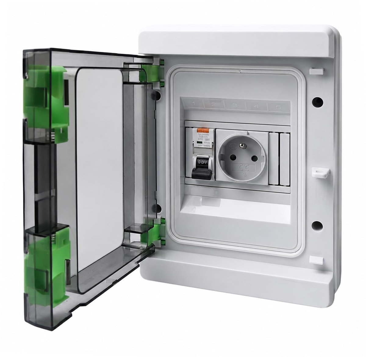 SolidKeus - Schuko Socket met Veiligheidsschakelaar voor Binnen en Buiten