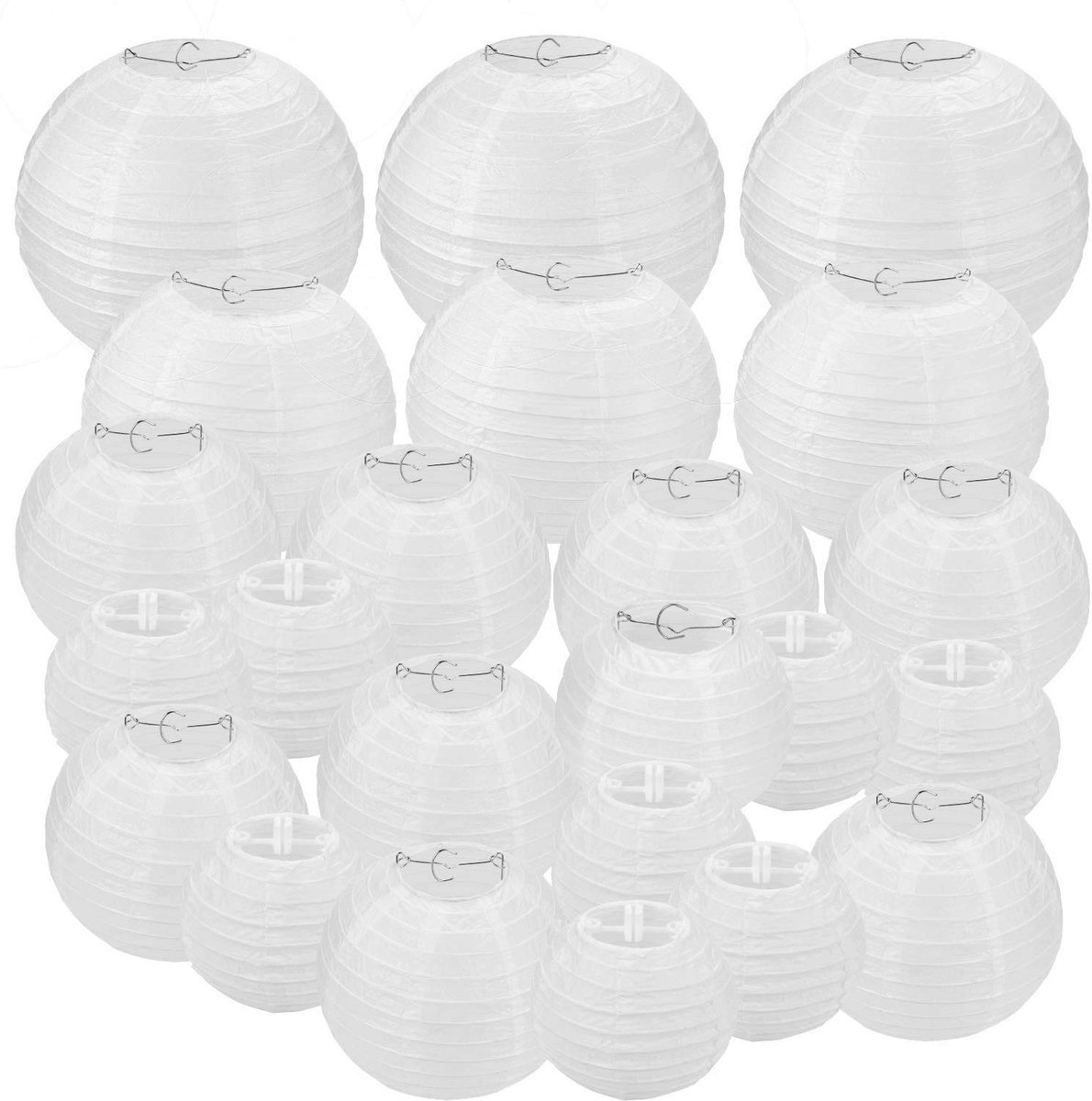 SolidKeus - Set van 30 Witte Papieren Lantaarns voor Feesten en Evenementen