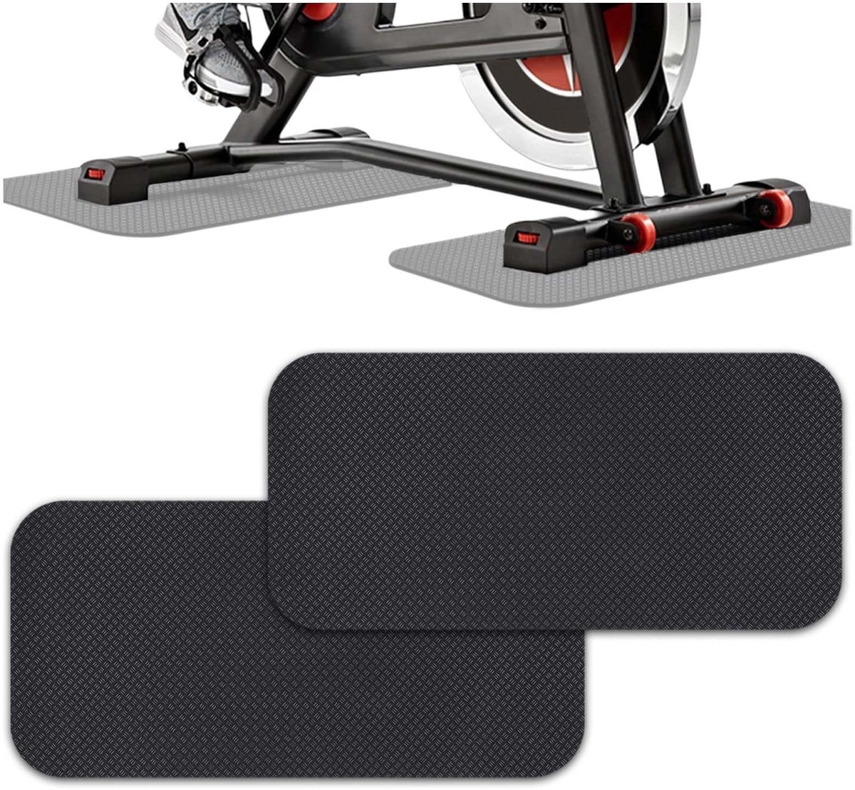 SolidKeus - Set van 2 Vloerbeschermingsmatten voor Fitnessmachines 30 x 63,5 cm