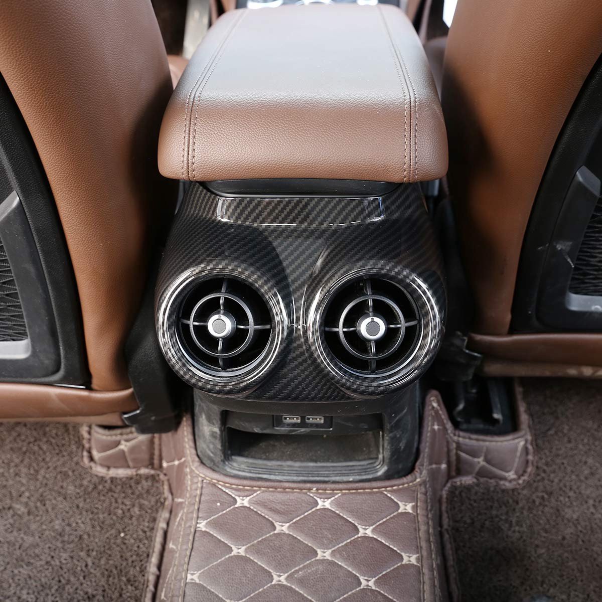 SolidKeus - Carbon Fiber Style Air Conditioning Vent Cover voor Stelvio