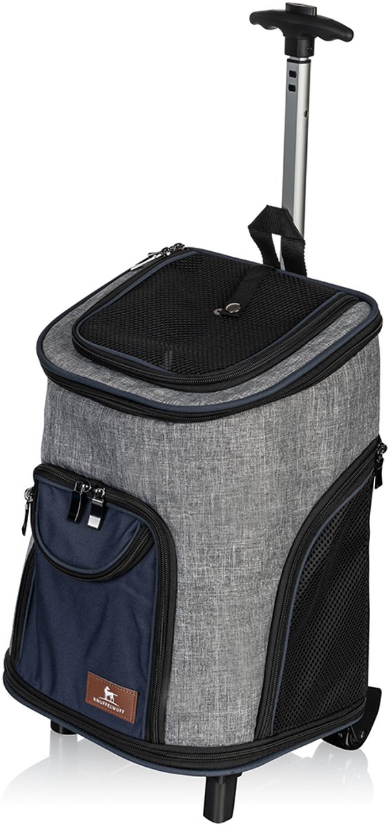 Knuffelwuff hondenrugzak Tajumulco trolley opvouwbaar 2 in 1 met wieltjes en handvat 33x30x50 cm