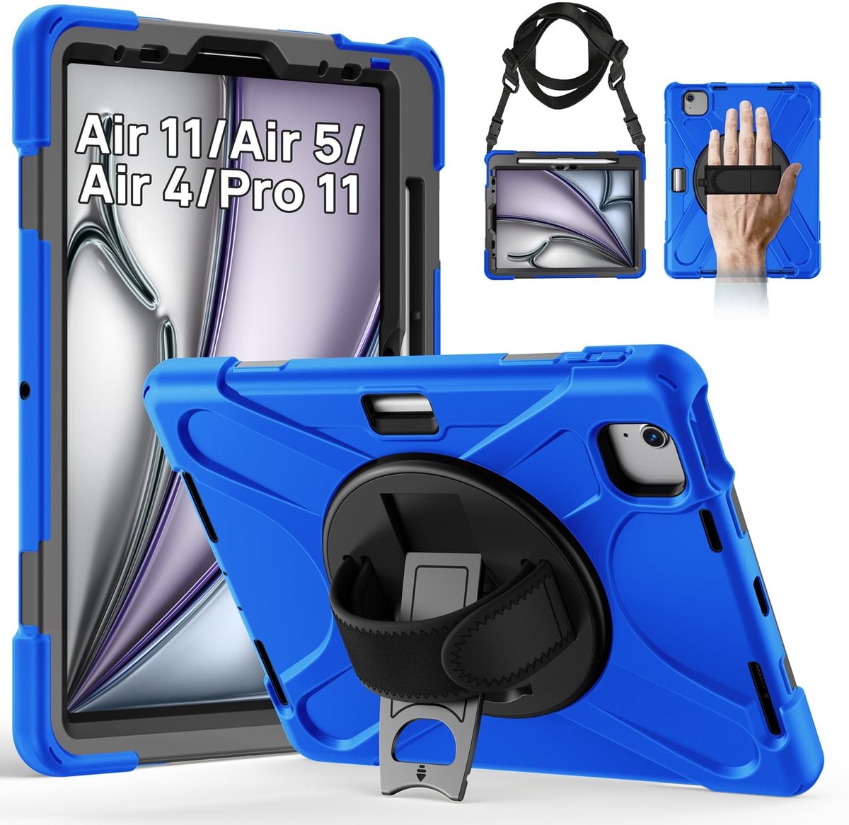 SolidKeus - Shockproof Case voor iPad Air 11 Inch met 360 Rotating Stand