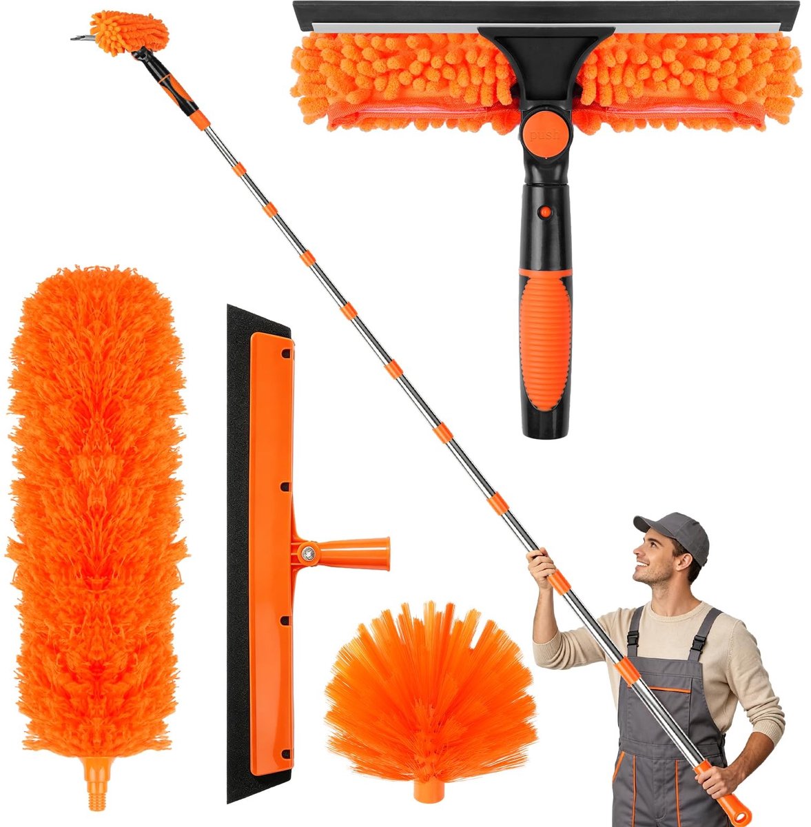 SolidKeus - Telescopische Plumeau 4-in-1 Reinigingsset