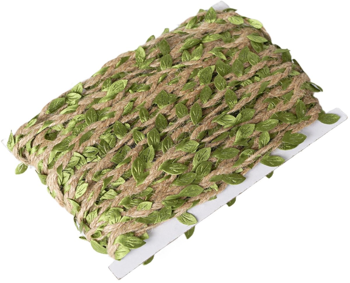 SolidKeus - Jute Touw met Bladeren voor Creatieve Projecten