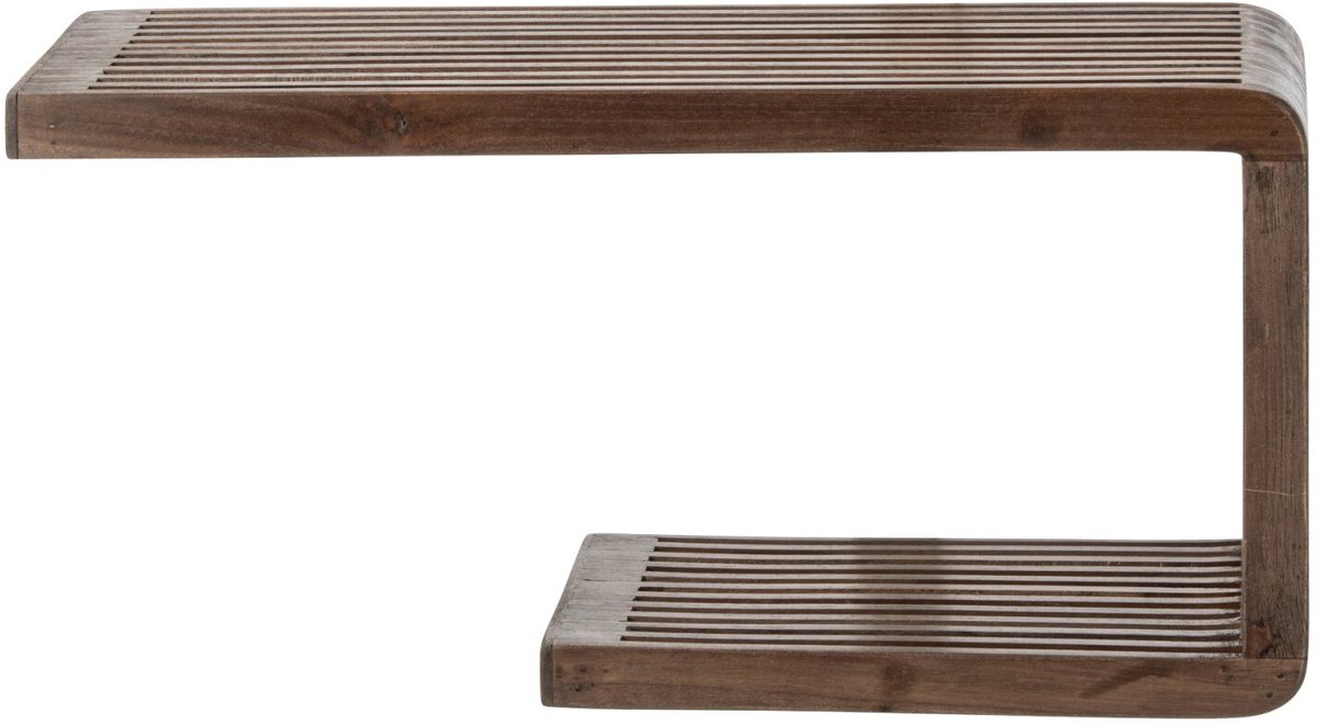 J-Line Wandrek met latten - gerecycled hout - donkerbruin - small