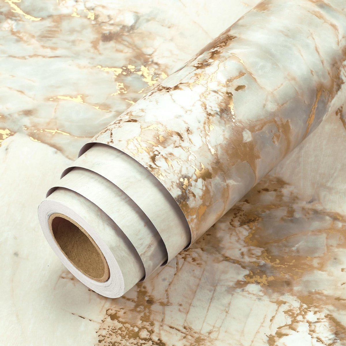 SolidKeus - Zelfklevende Marmerlook Folie Beige 60 x 400 cm