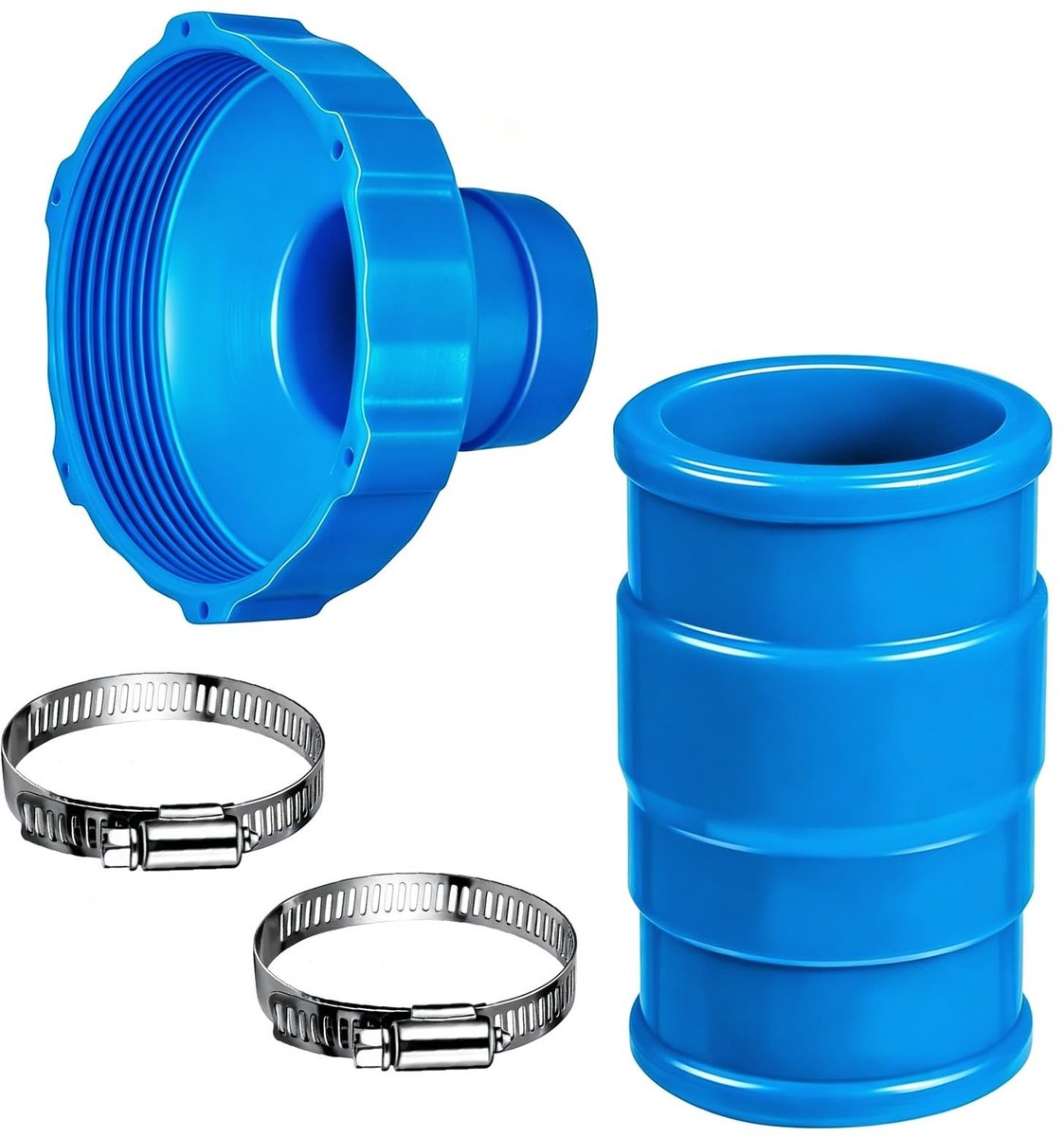 SolidKeus - Universele Skimmer Adapter 1,5 Inch met RVS Slangklemmen