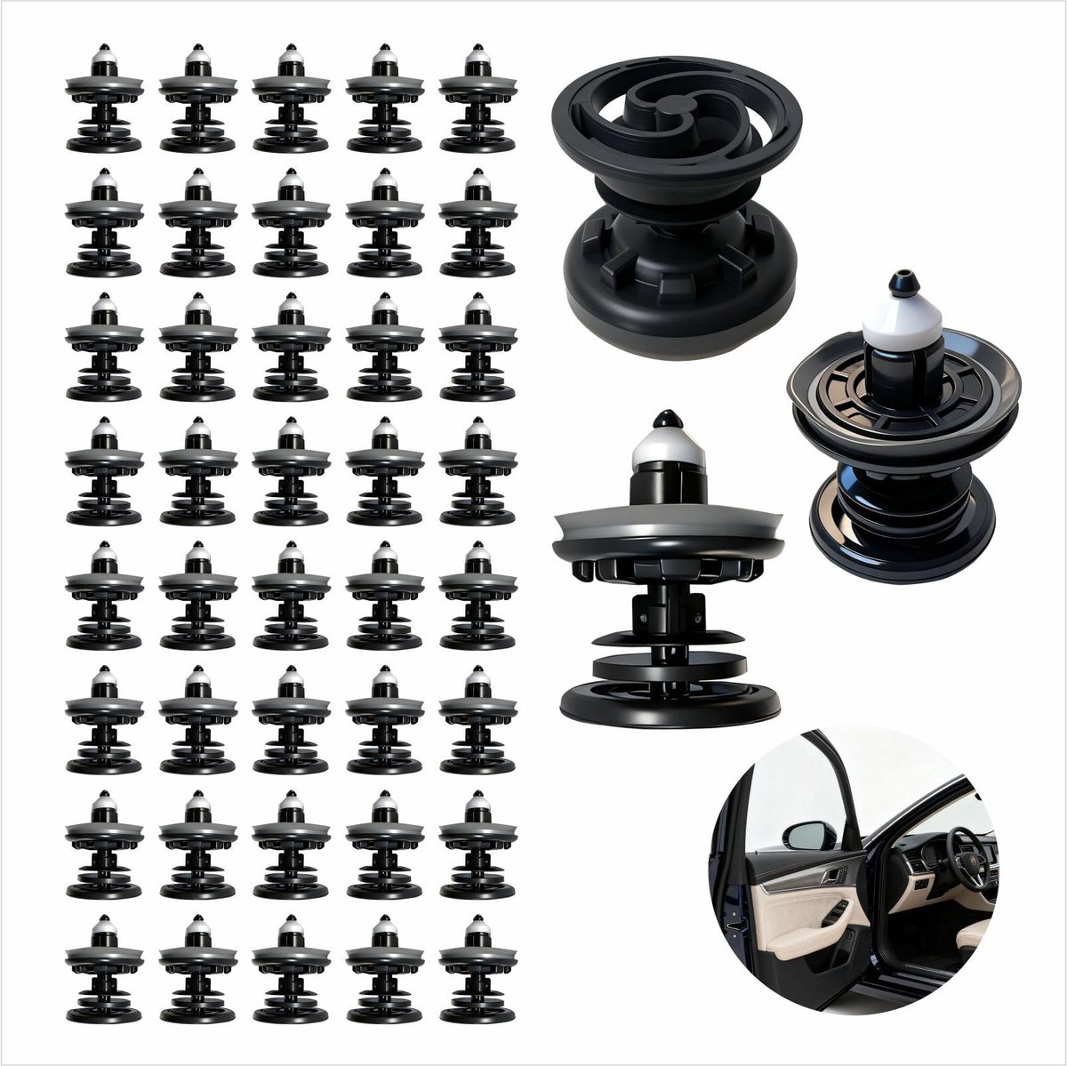 SolidKeus - 40 Stuks Deurtrim Bevestigingsclips voor Auto