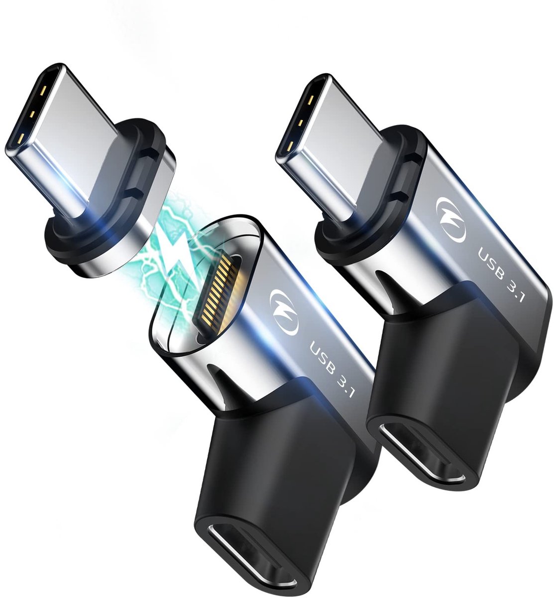SolidKeus - Set van 2 Magnetische USB Type-C Adapters met Snelle Oplaadfunctie