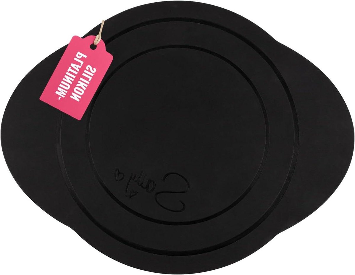 Inductiemat Ovaal - Siliconen Onderlegger - Kookplaat Beschermen - Hittebestendig tot 230°C - 31 x 25 cm - Zwart