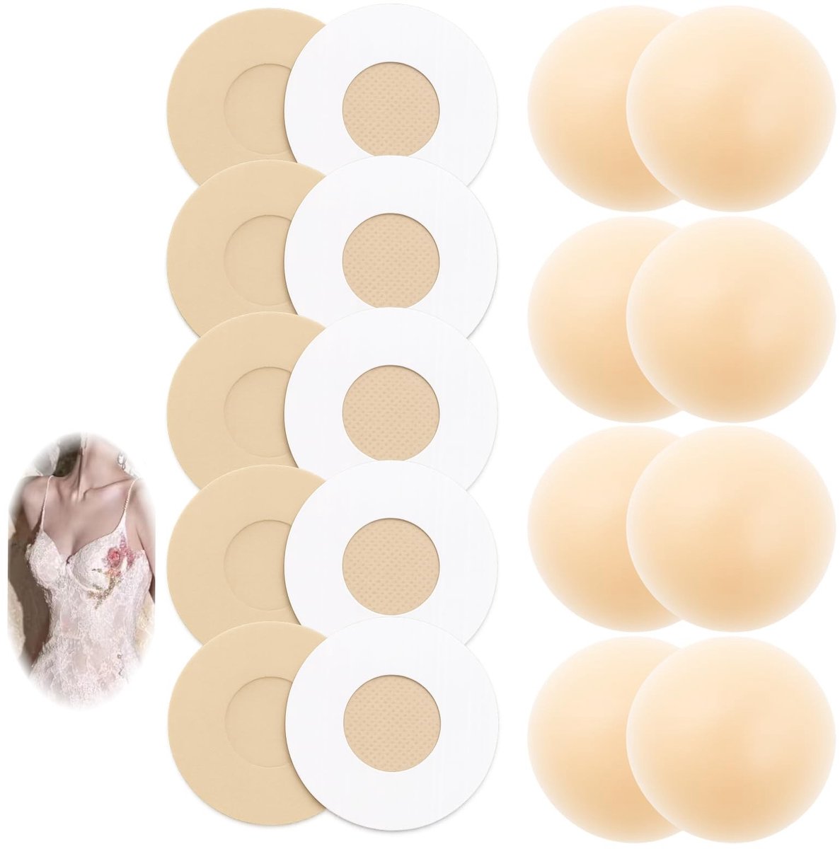 SolidKeus - Set van 18 Silicone Tepelpads voor Onder Kleding