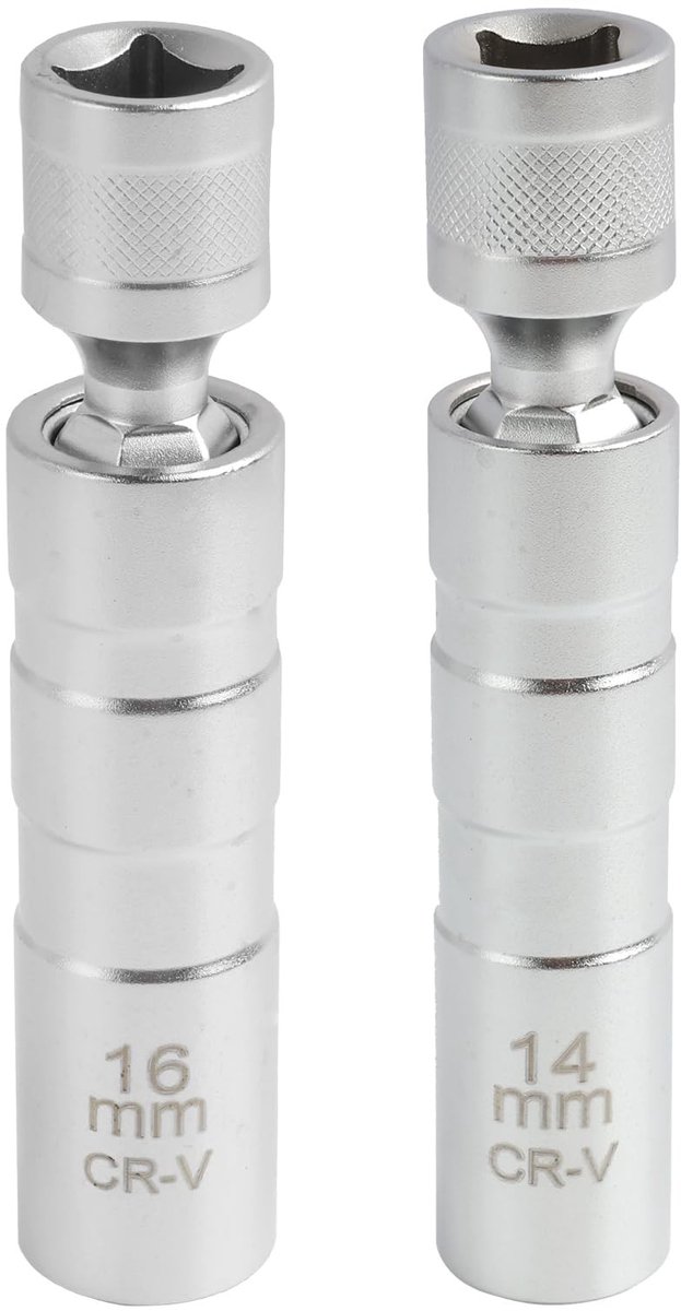 SolidKeus - Universele Flexibele Zündkerzenschlüssel Set van 2 Stuks