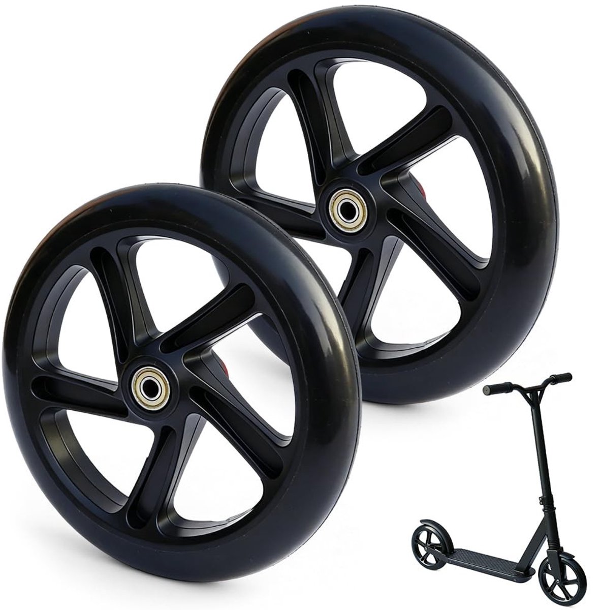 SolidKeus - 200mm Scooter Wielen met ABEC-9 Lagers (2 Stuks)