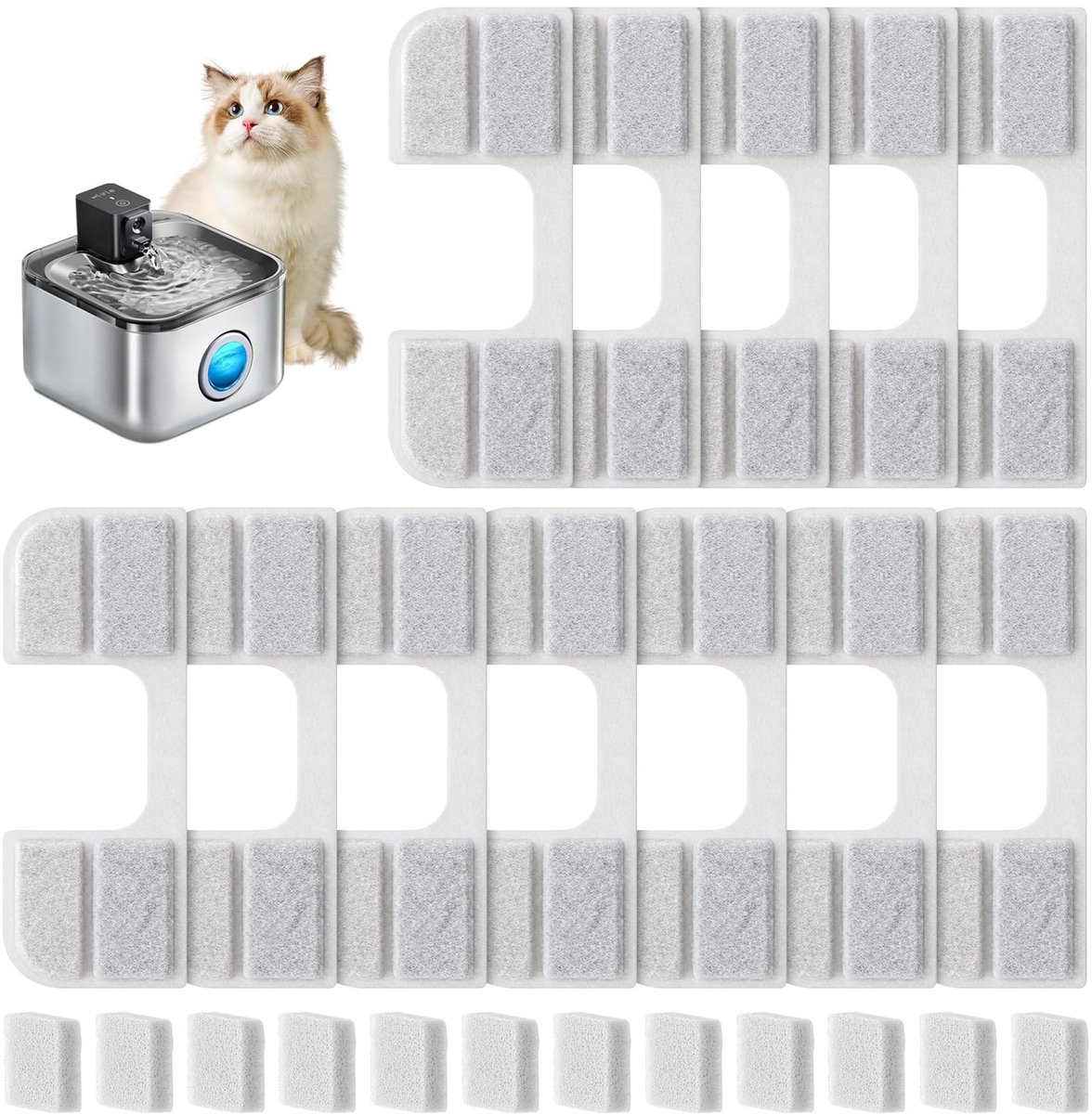 SolidKeus - 12 Stuks Vervangingsfilters voor Kattenfontein FN-W17