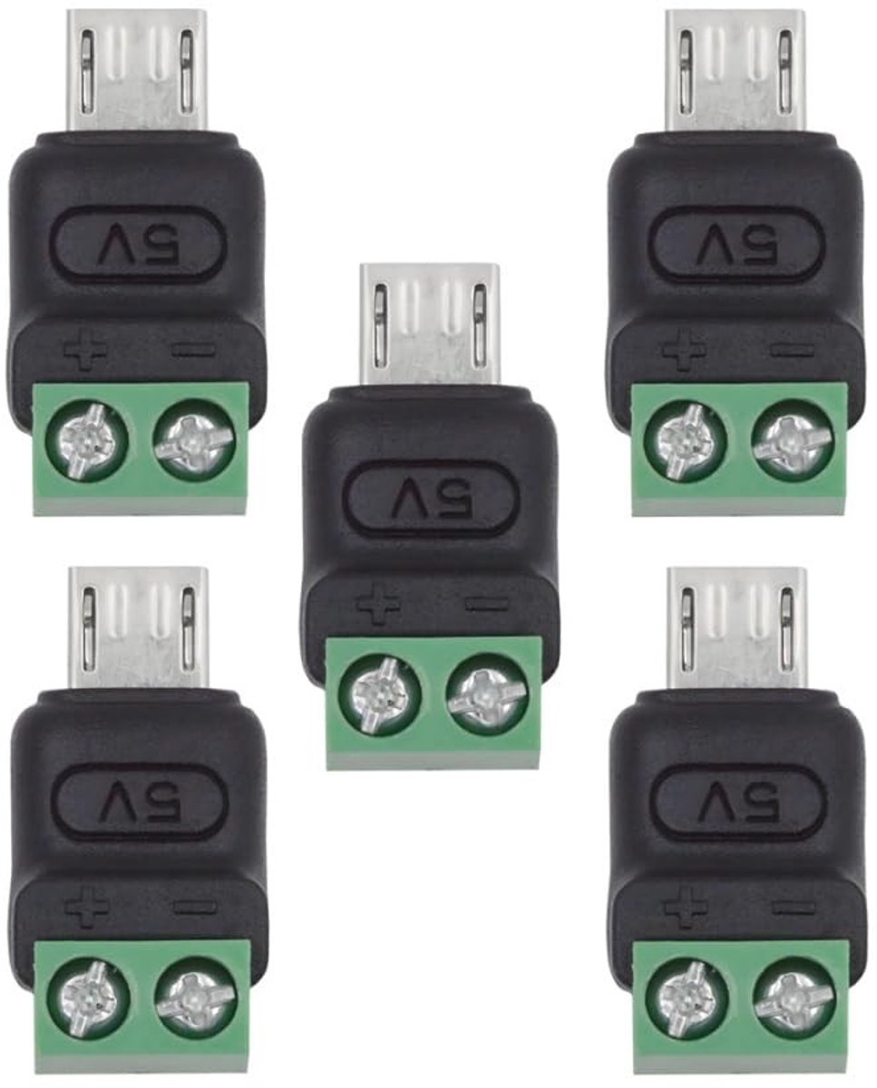 SolidKeus - 5-pack Micro USB naar 2 Pin Socket Snelle Oplaad Adapter voor Mobiele Apparaten