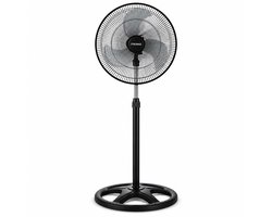 ITRONIQ Staande Ventilator 45 cm - Verstelbare Ventilator Tot 130 cm - 3 Snelheden - Timer 7,5 Uur - Oscillerend - Zwart