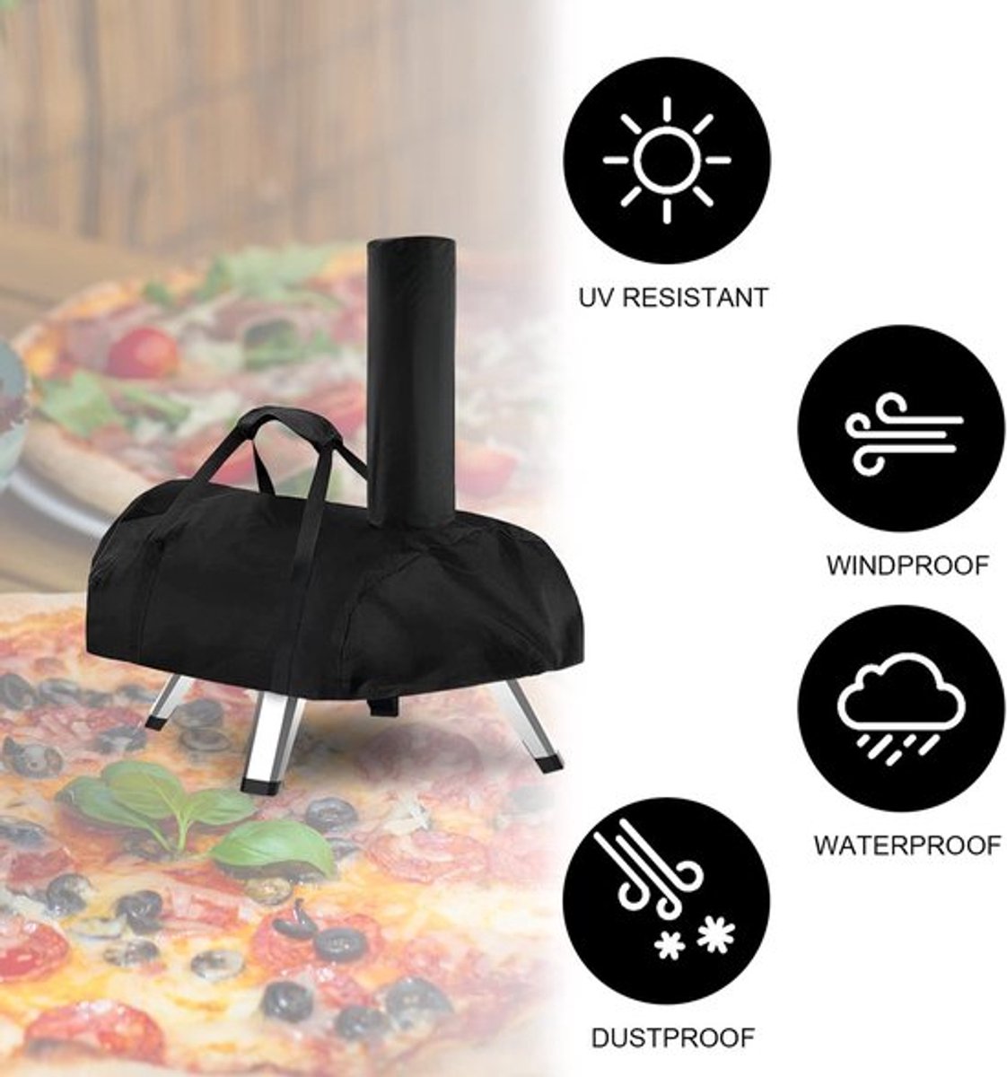 Draagtas Waterdicht - Multi-Brandstof - Pizzaovenhoes - Buiten - Compatibel met Ooni Karu 16 - Duurzaam - Ovenhoes – foto 3