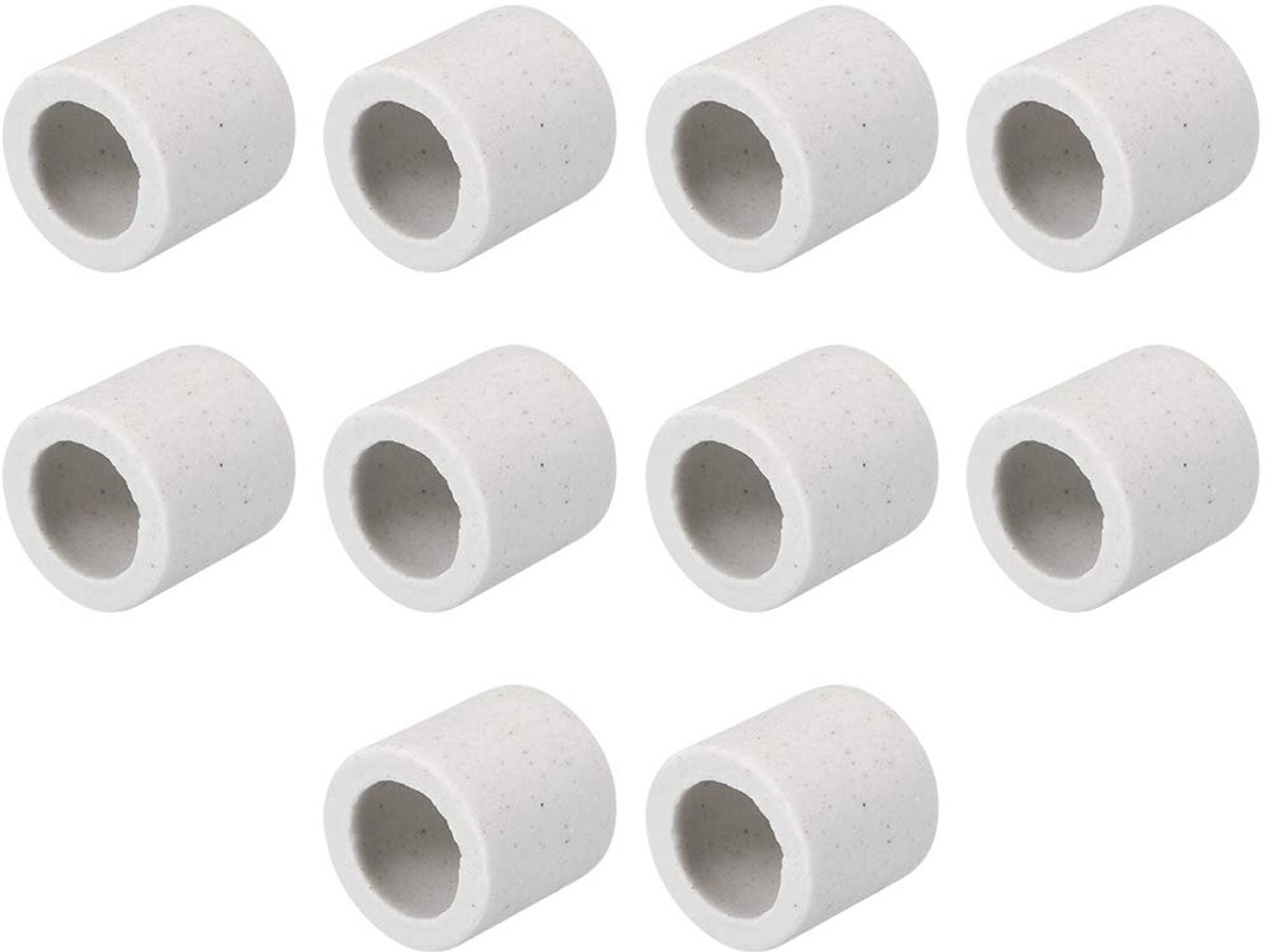 Map 10 stuks Keramische isolatiebuis enkele boring porselein isolatiebuis 10 mm diameter