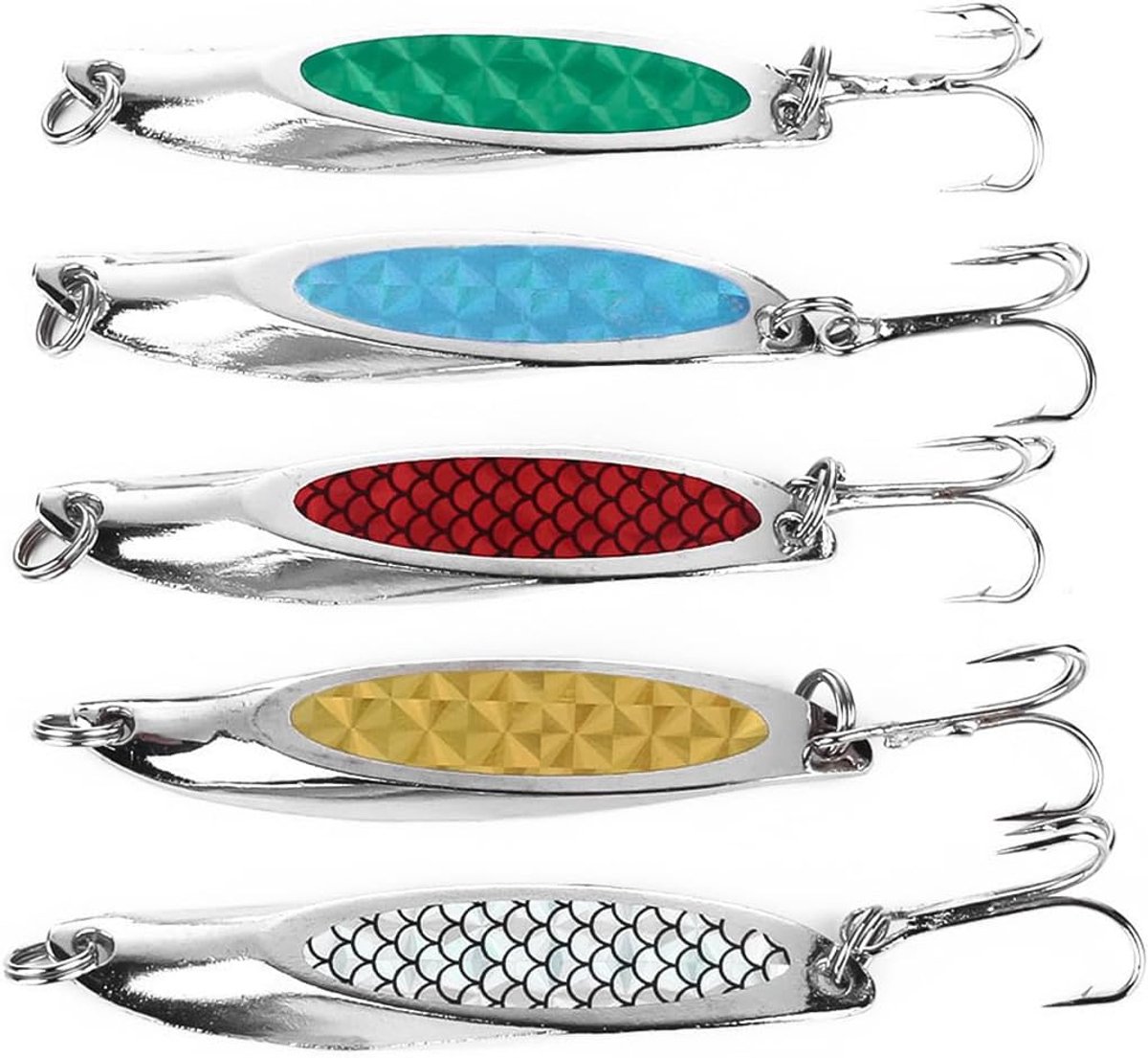 Spinners set metalen kunstaas voor zoutwater vissen 7cm 21g pailletten spinner kunstaas voor baars makreel forel zalm blauwe vis en snoek