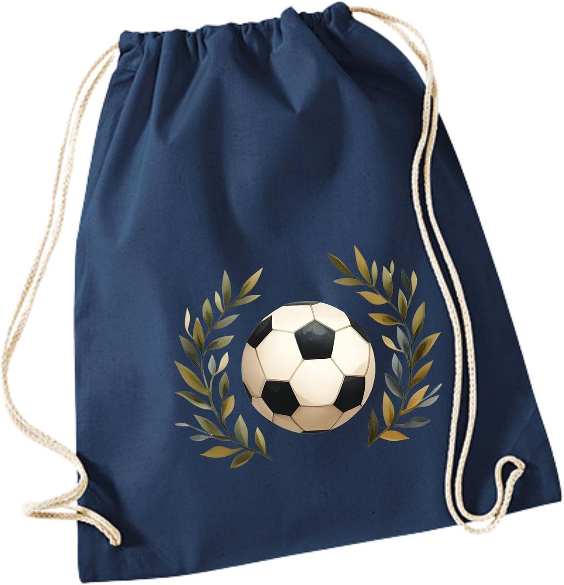 Minimutz Gymtas voetbal jongens, stoffen tas rugzak van katoen om te trekken, sporttas school, wisselwaszak, kleuterschool, donkerblauw, Einheitsgröße, Casual