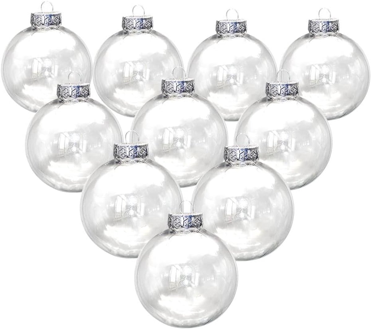 10 stuks 6 cm doorzichtige, vulbare ornamentballen van kunststof, hangende decoratieve bal, voor doe-het-zelf knutselprojecten, festival, bruiloft, feest, wooncultuur