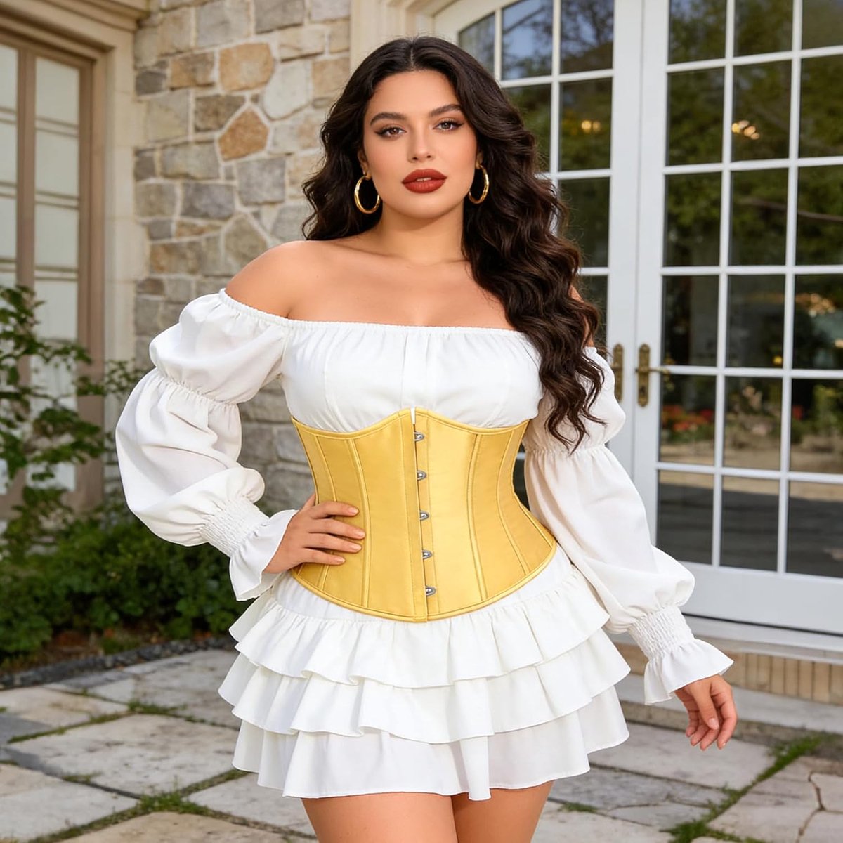 Korset voor dames, corsage, bustier, onderborstkorset, satijn, vetersluiting, taille-cincher voor Halloween en carnaval, XS-6XL