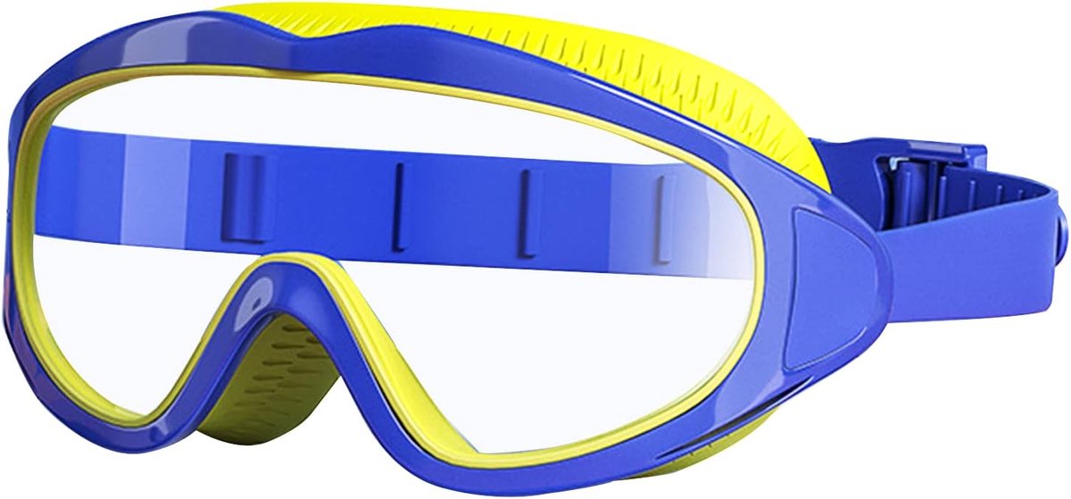 Zwembril voor kinderen, kinderzwembril 4-12 jaar, grote lens, anti-condens, waterdicht, comfortabel