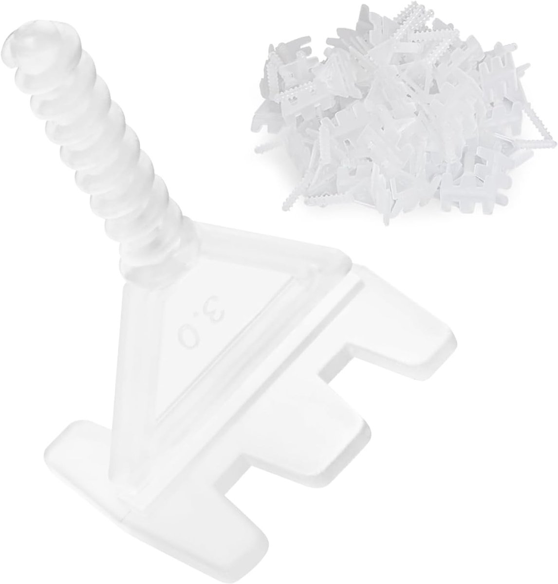 Tegelleghulp, 300 stuks 3 mm schroefdraadlussen, tegelnivelleringssysteem, tegellegsysteem, clips, leghulp, tegelwiggen, voor professionele keramische tegels en steen, doe-het-zelf installatie