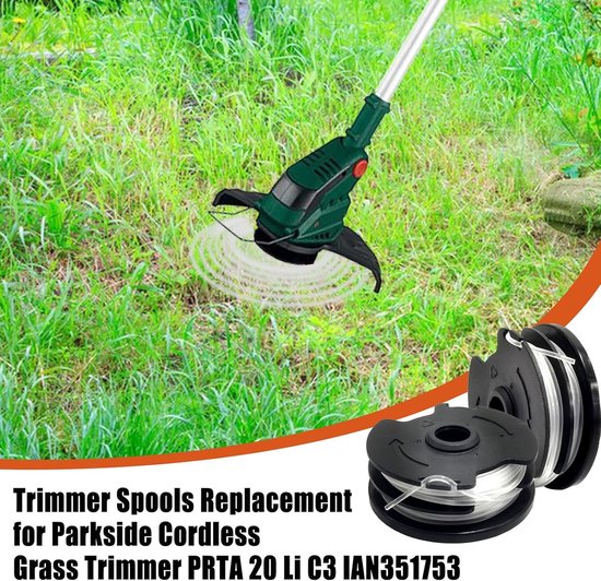 Grasmaaierlijn voor Parkside, 8,3 m lange 1,65 mm doorsnededraad Trimmer Vervangende Spoel voor Parkside PRTA 20 Li C3 IAN351753 Draadloze Grasmaaier Onkruidverwijderder Spoellijn (6 spoelen) — afbeelding 5