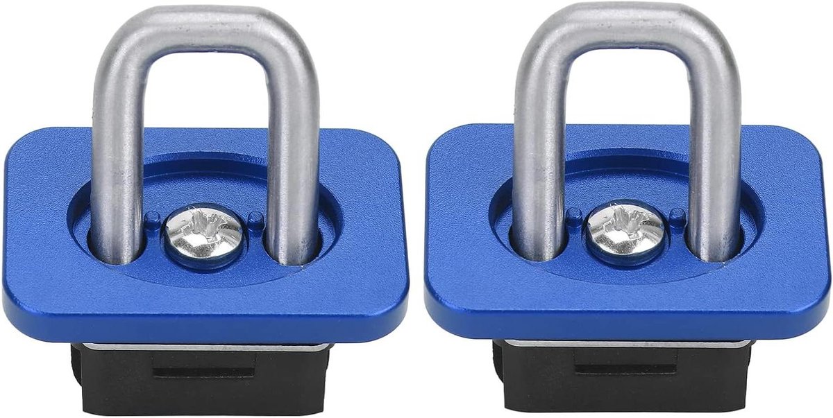 Muurankers Vrachtwagenbed - Laad Oog - Lading Zekeren - Roestvrij Staal - 2 Stuks - Blauw