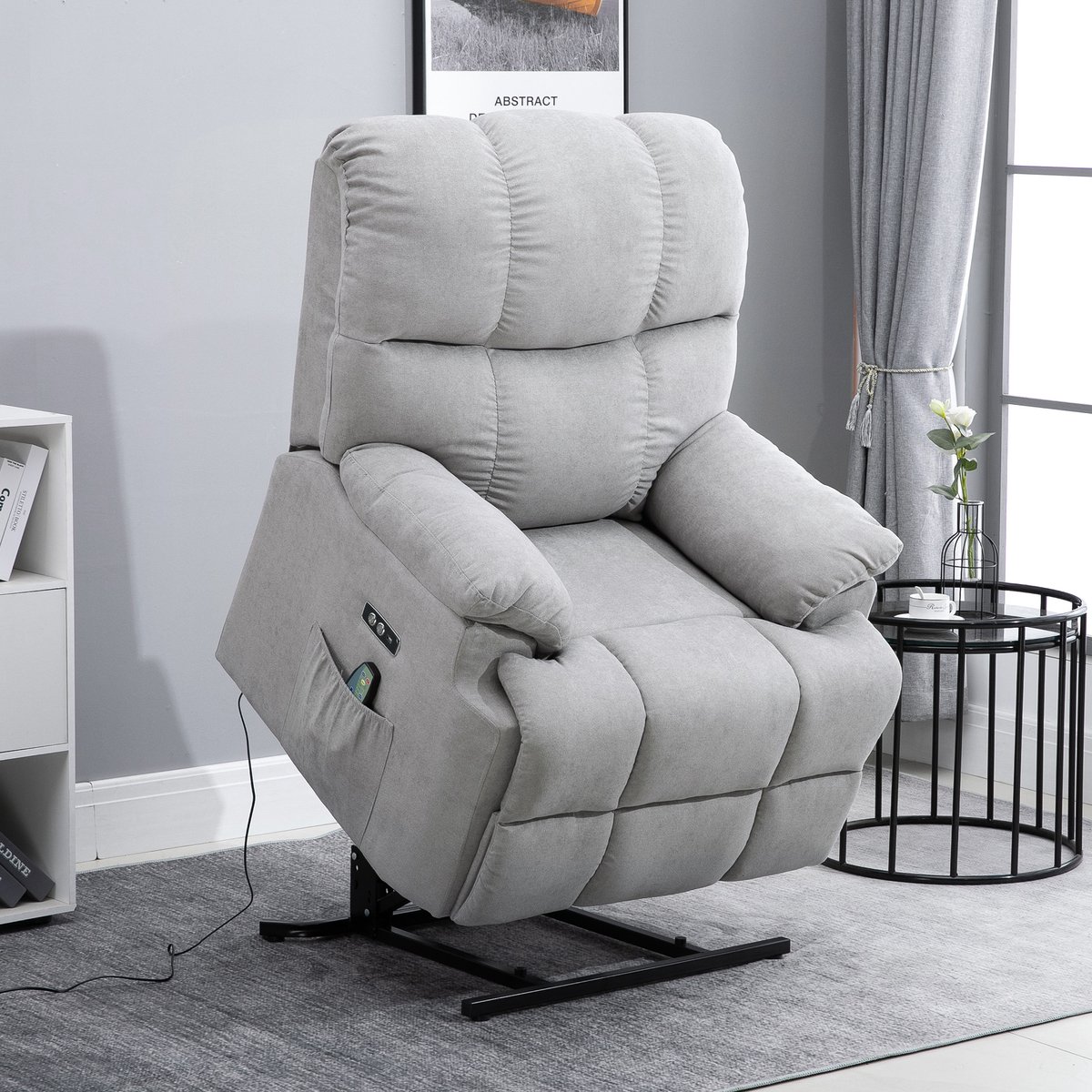 MODENUIT Relaxfauteuil - Elektrisch Verstelbaar - Met Sta-op Functie En USB - Voor Woonkamer - Grijs