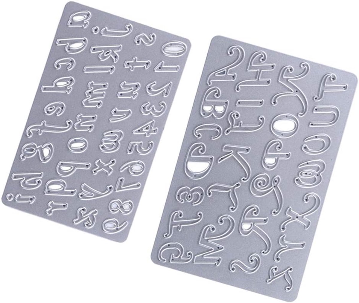 62 stuks stanssjablonen, letters + cijfers, metalen stansvormen, alfabet, groot en klein, stanssjablonen voor doe-het-zelf snijden, scrapbooking, album, snijden sjablonen, papier, kaarten,