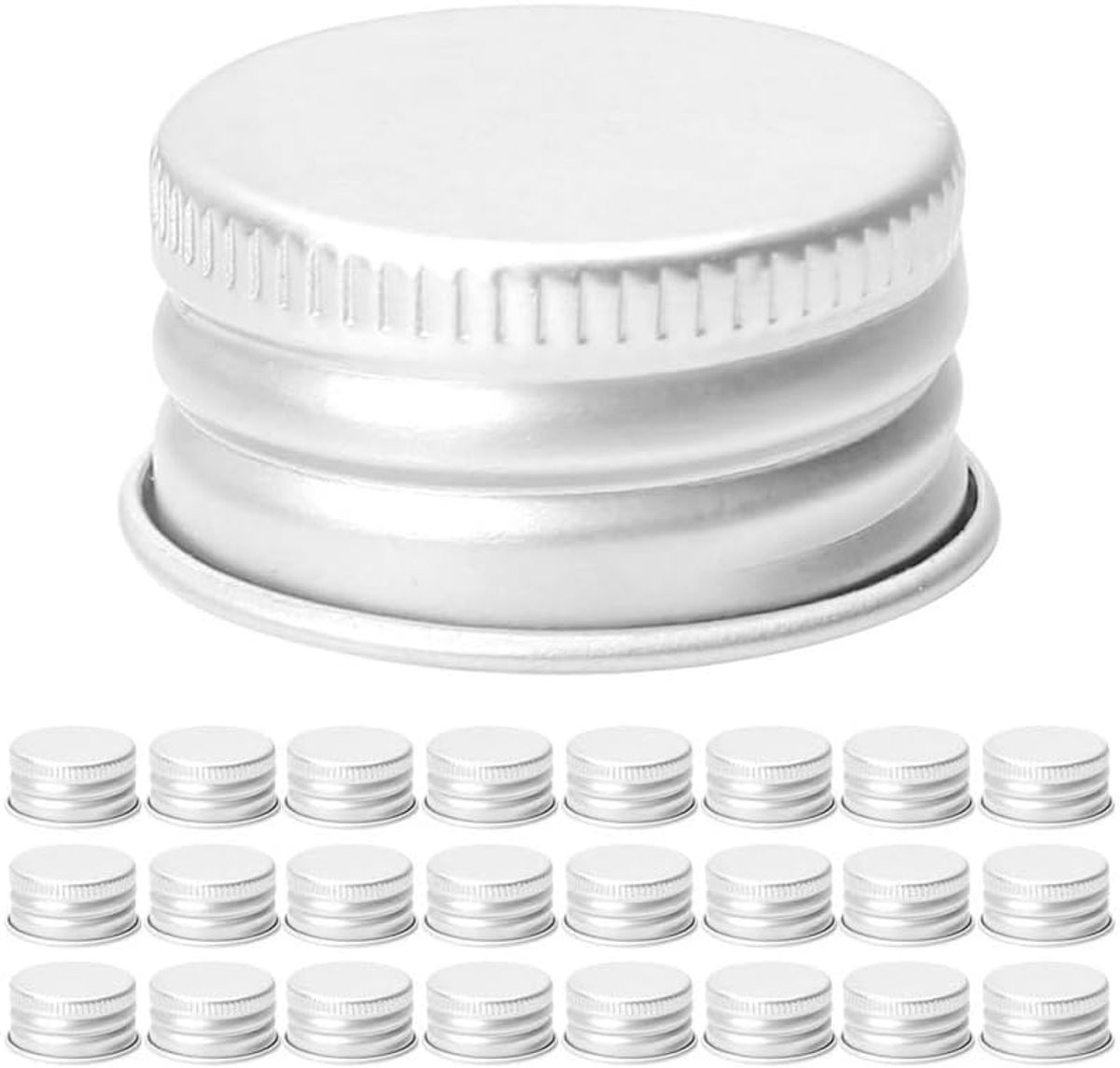 50 stuks herbruikbare luchtdichte schroefsluitingen, 28 mm, aluminium deksel voor inmaakpotten en melkflessen, lekvrij, BPA-vrij, voor het bewaren van levensmiddelen