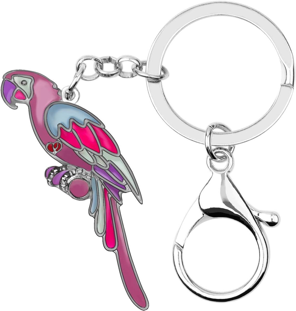 Cartoon ara Papegaai Vogel Sleutelhanger Volwassenen Kids Purse Charms Voor Handtassen Leuke Sleutelhanger Decoratie Sieraden Geschenken, Paars, M