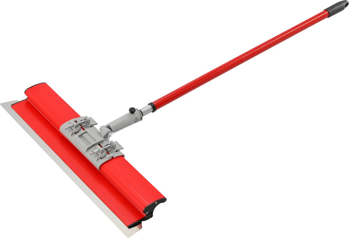 Professionele Stucmes & Spachtel Set 5-Delig in Koffer - RVS Afwerkspachtels 25 cm, 60 cm & 80 cm - Inclusief Telescopische Steel & Adapter - Flexibel RVS Stucadoorsgereedschap voor Egaliseren & Afwerken van Wanden en Plafonds