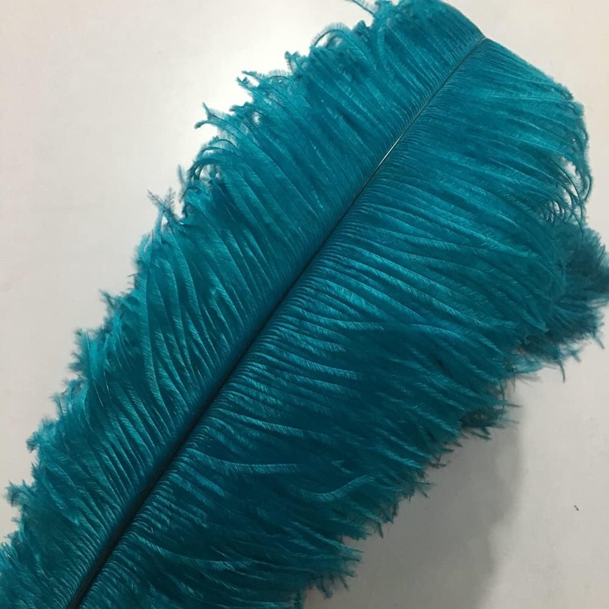 Struisvogelveer van 35 - 40 cm voor centerpiece huwelijksdiner, woondecoratie. Set van 10 stuks (blauwgroen)