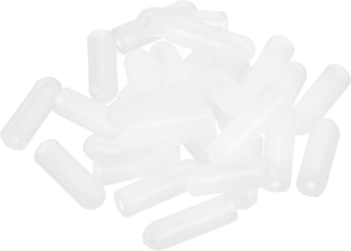28 stuks siliconen eindkappen, 2 mm (3/32") ID, 13 mm (1/2") hoog, ronde rubberen schroefbeschermkappen, zachte flexibele schroefboutafdekkingen voor metalen buisstangbouten, transparant