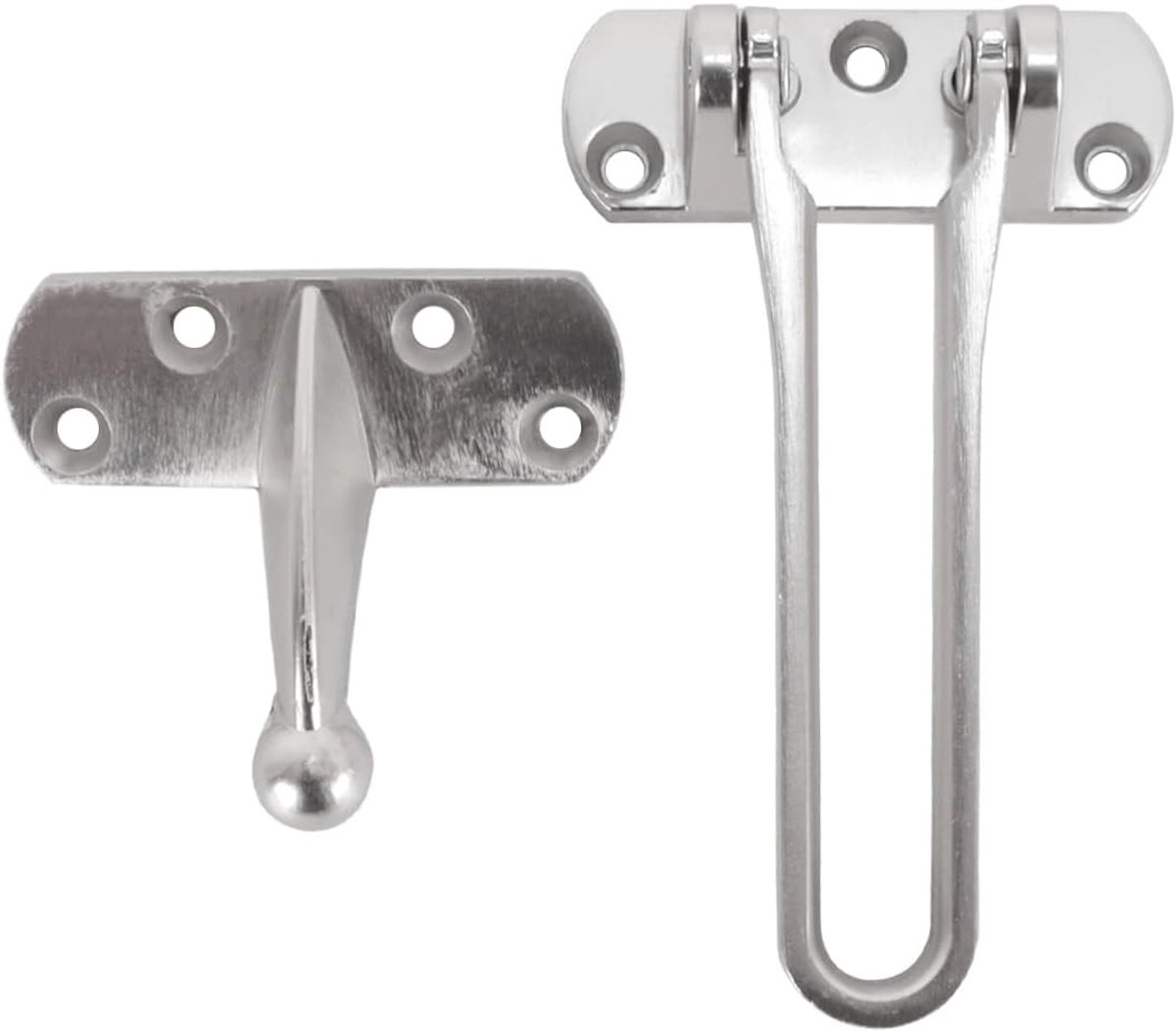 Deurslot met draaistang voor thuisbeveiliging, zilverkleurige legering voor diefstalbeveiliging voor voor- en binnenkant, veiligheidsversterkende deurstopper (zilver)