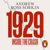 Boekomslag van '1929 INSIDE THE CRASH' door Andrew Ross Sorkin, met grote rode cijfers op een grijze achtergrond.
